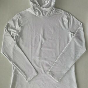 Mens Under Armour Fitted ColdGear Pocketless Hoodie White